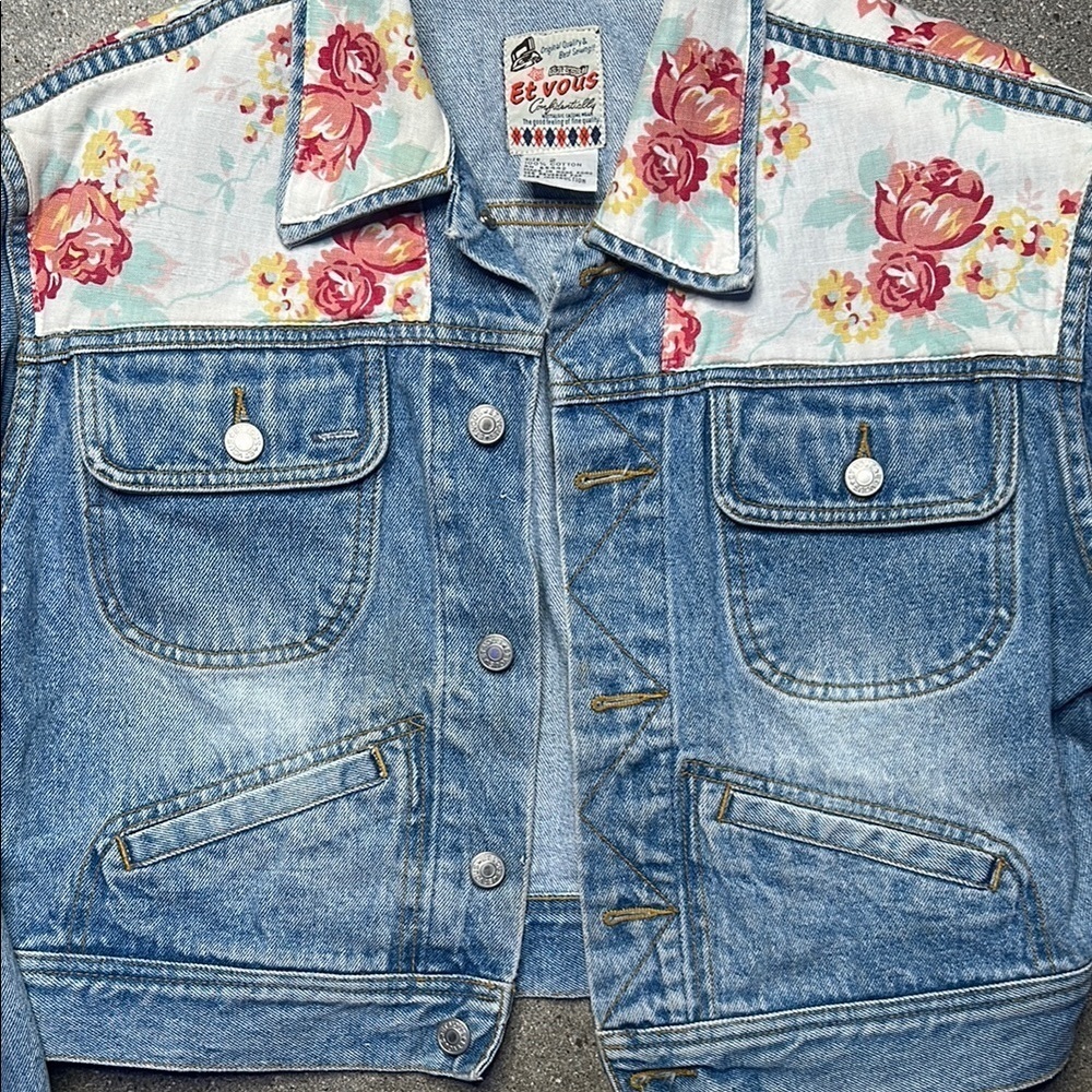 Vintage Et Vous Floral Denim Jacket - Picture 11 of 15